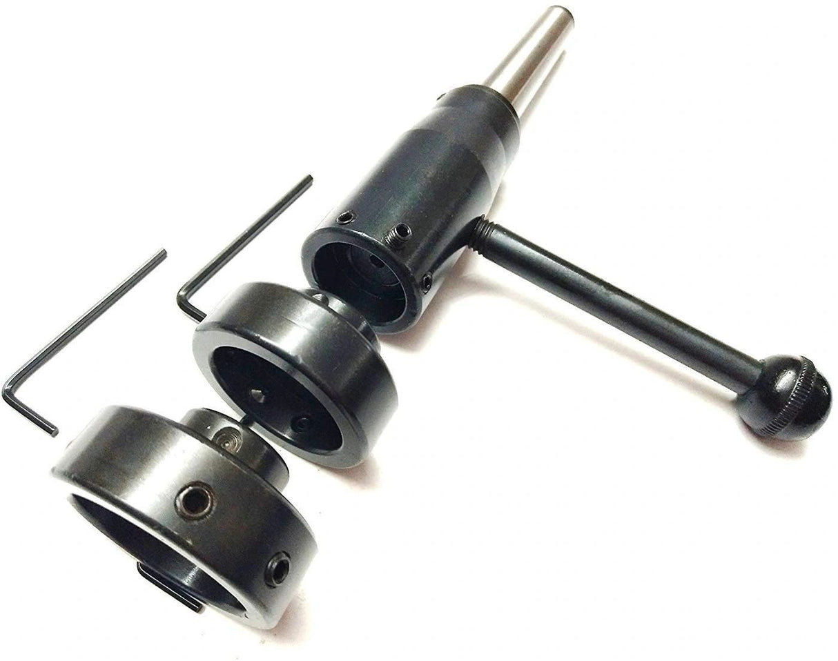 Tailstock setup using lathe die holder tool for threading