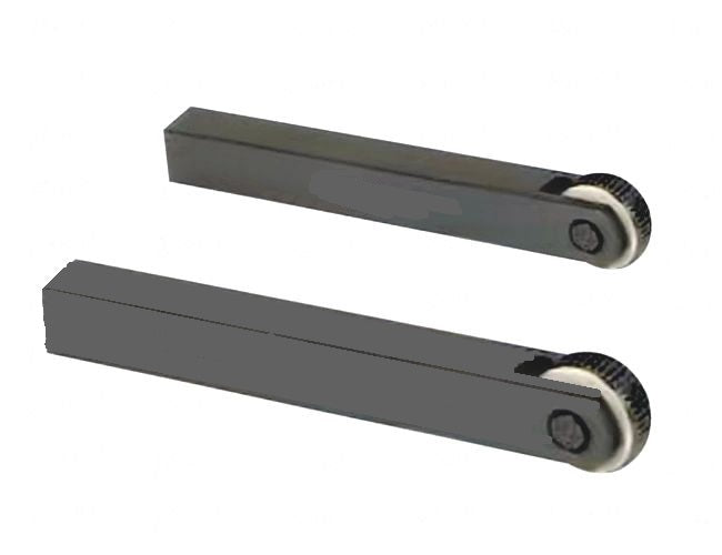Lathe knurling tool holder arm side view