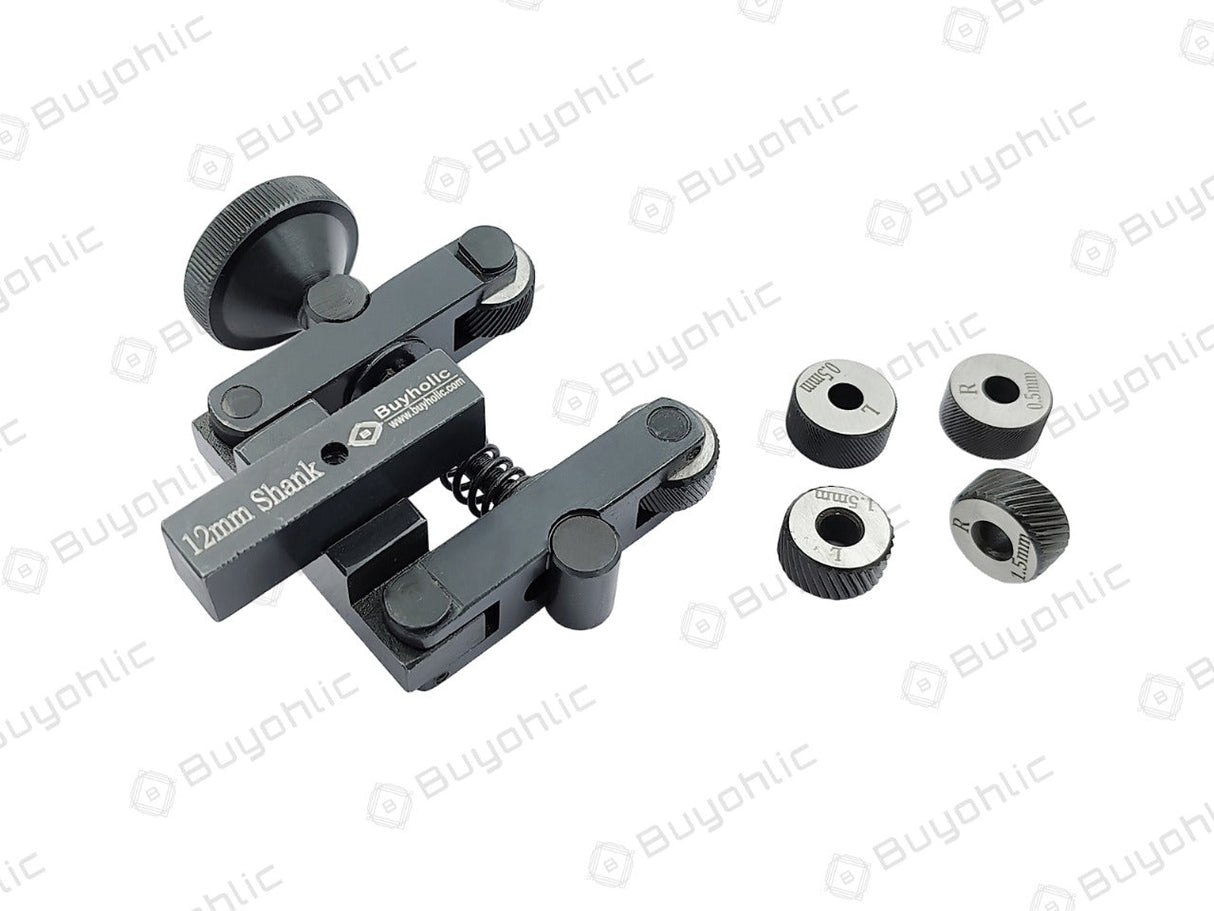 Industrial clamp type knurling tool accessory designed for metalworking lathes