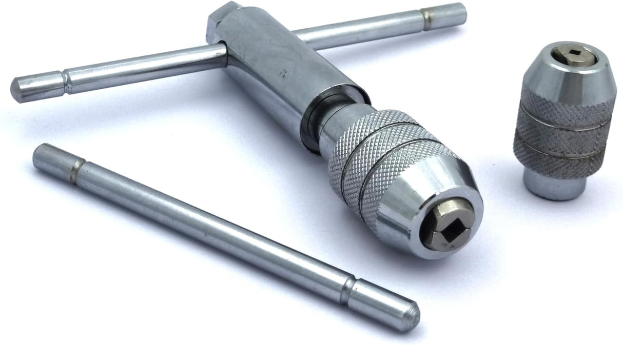 Ratchet Type Tap Wrench with Interchangeable Heads Set Capacities 1/8" to 1/4" & 1/4" to 1/2"