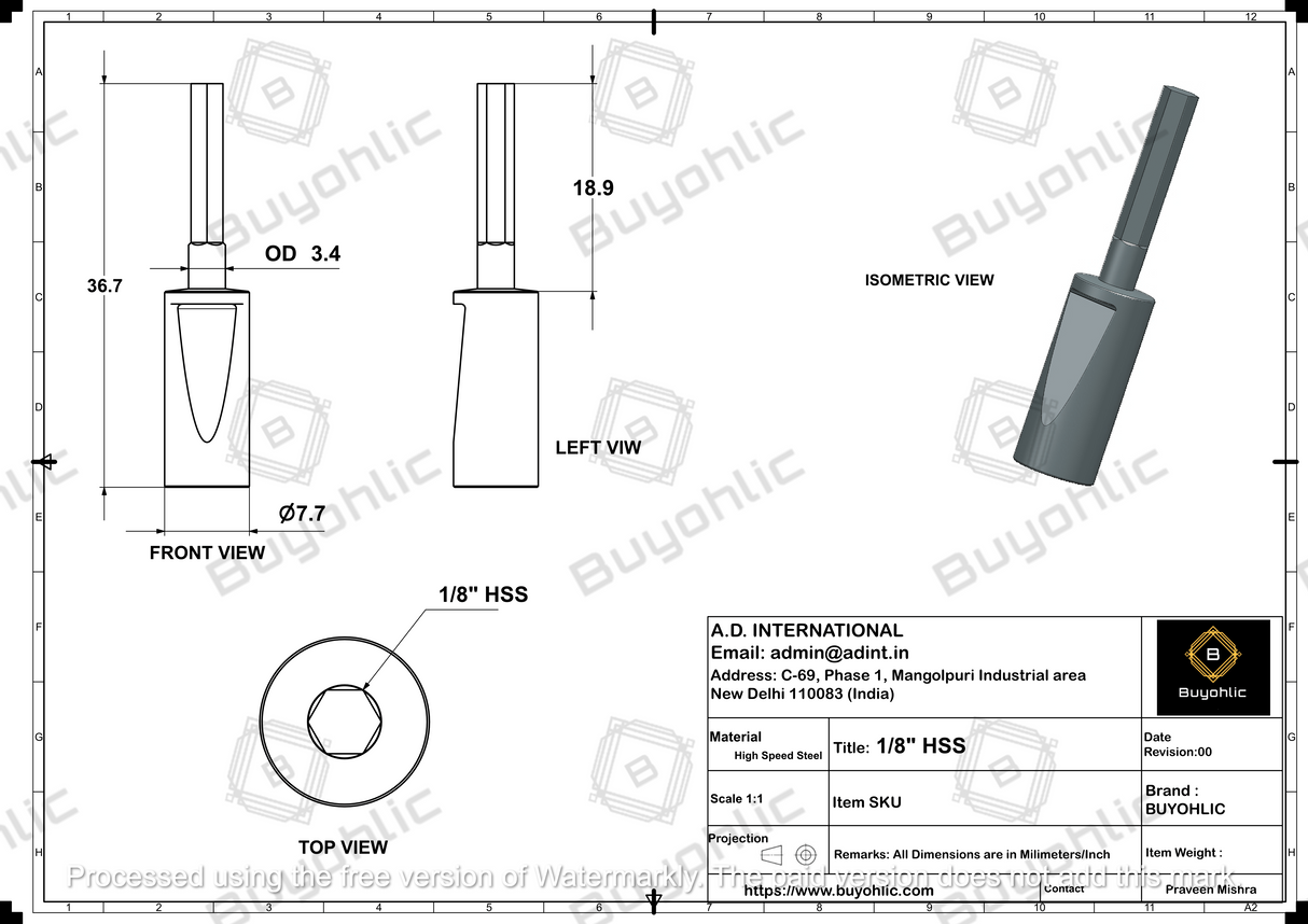Lathe's Live Revolving Center-Centre with HSS Hardened Broaches
