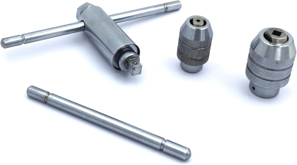 Ratchet Type Tap Wrench with Interchangeable Heads Set Capacities 1/8" to 1/4" & 1/4" to 1/2"