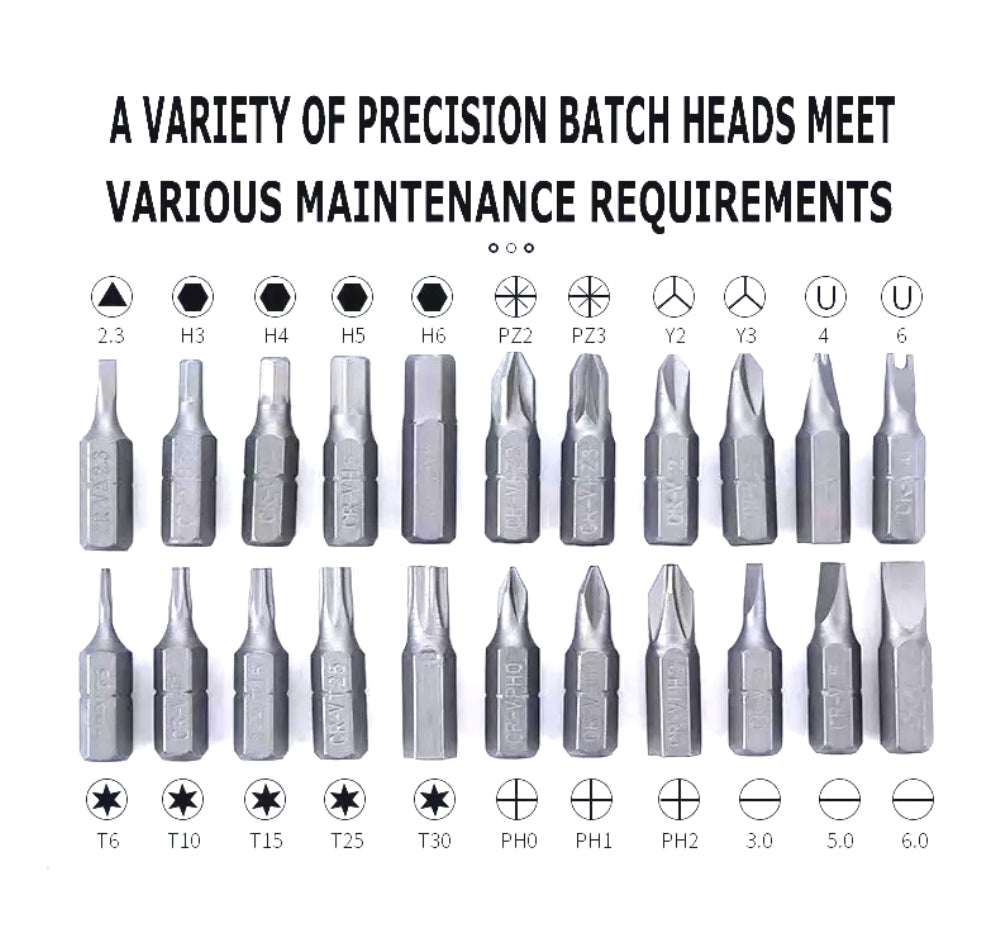 Buyohlic International 38 Pcs Interchangeable screw driver heads Set and 10 hex Drive Socket Set ratchet adjustable wrench All in One Screwdriver Set