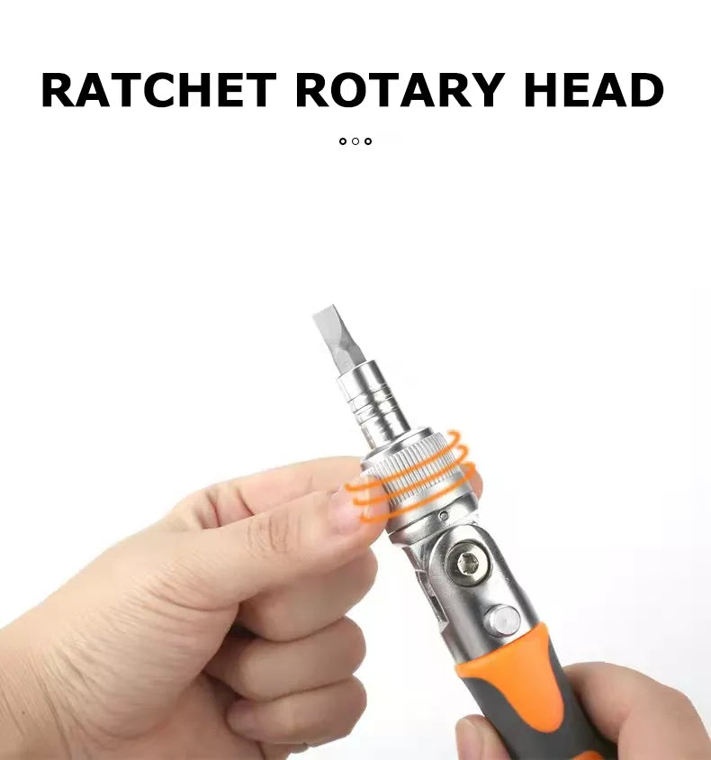 Buyohlic International 38 Pcs Interchangeable screw driver heads Set and 10 hex Drive Socket Set ratchet adjustable wrench All in One Screwdriver Set