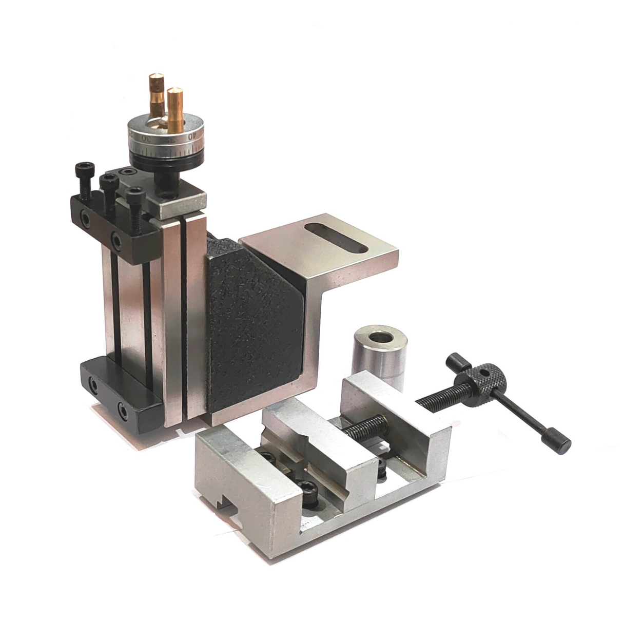 Mini Vertical Slide (90 x 50 mm) with Z Angle Plate -Instant Milling-on Small Bench Lathes