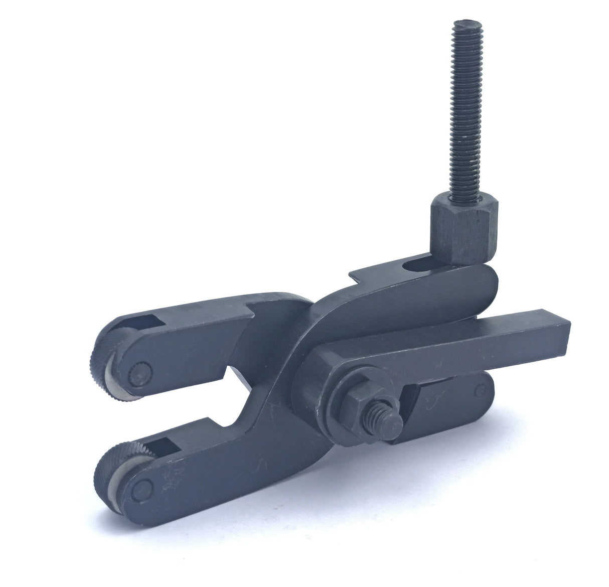 Clamp type knurling tool front angle showing sturdy metal construction
