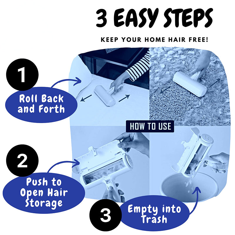 Pet Hair Remover and Reusable Lint Roller Cat and Dog Hair Remover for Furniture, Couch, Carpet, Clothing and Bedding