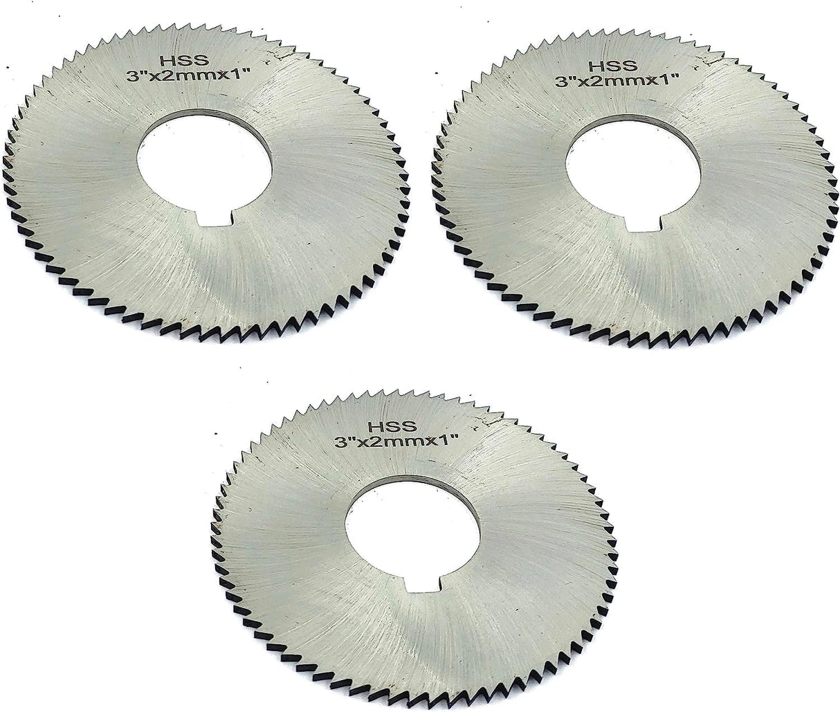 Pack of 3 Pcs Slitting Saw Cutting HSS M2 Blades- Keyway Hole