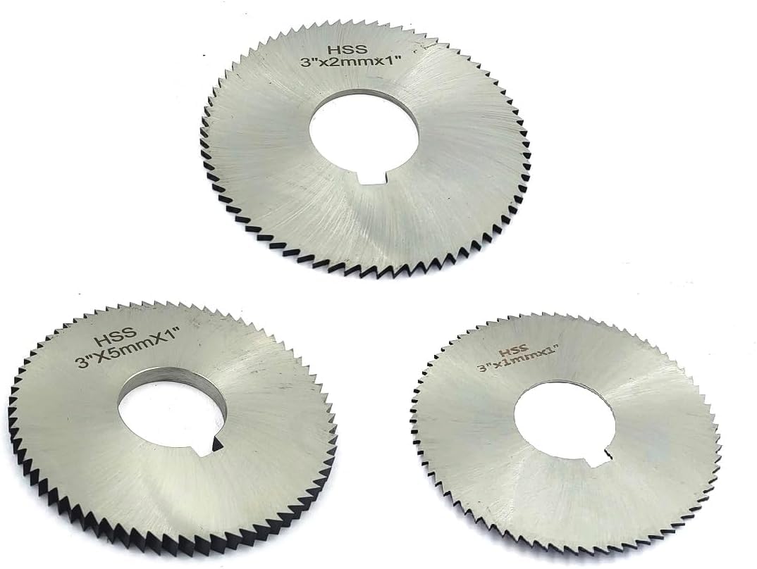 Pack of 3 Pcs Slitting Saw Cutting HSS M2 Blades- Keyway Hole