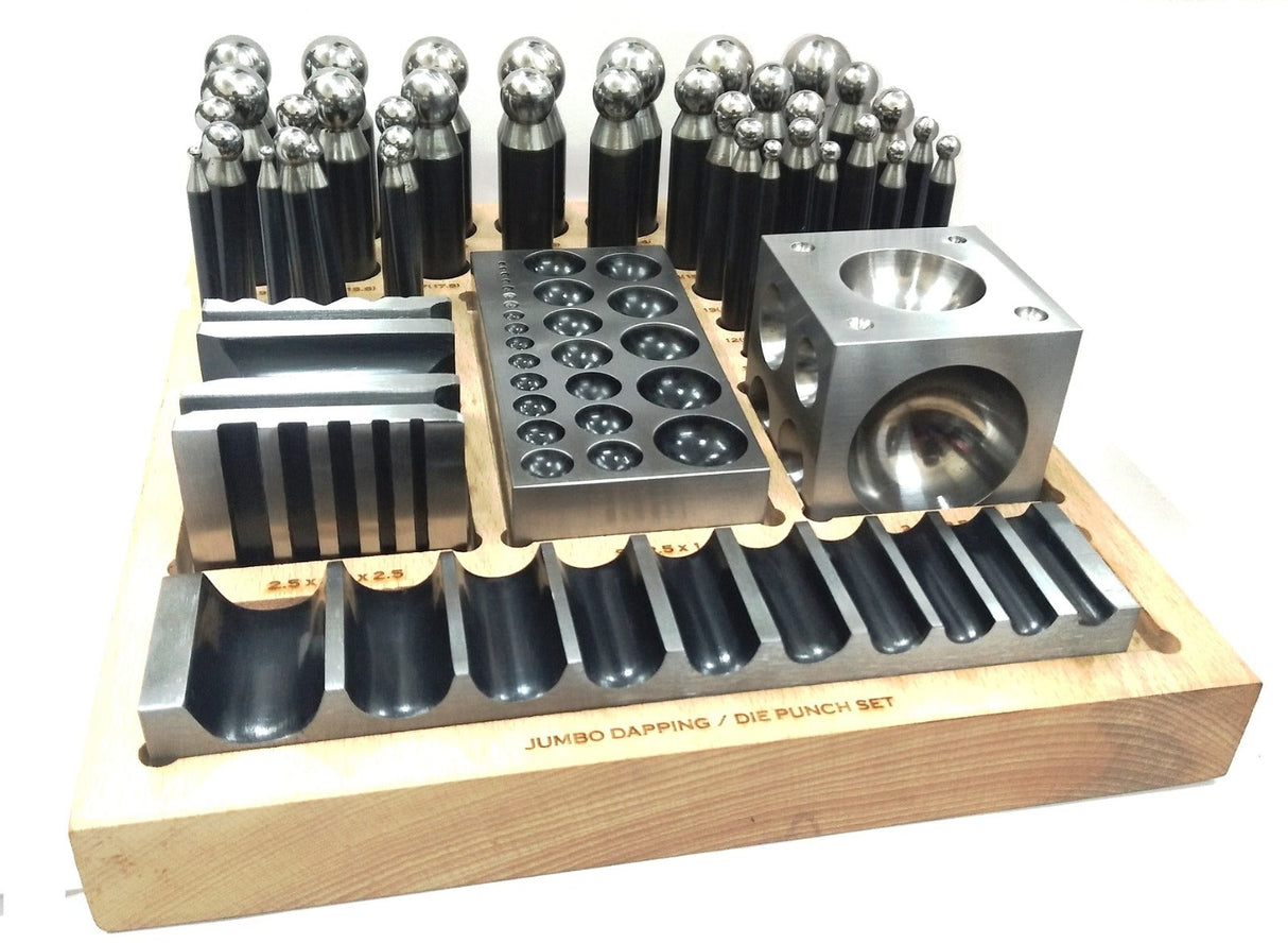 Precision Steel Dapping Block Doming Die Punch Jumbo Set of 44 Pcs- Jewelry Making,Shaping