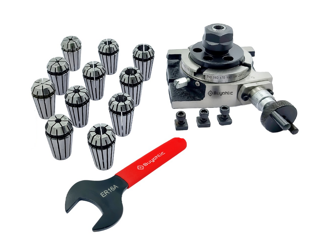 3" Inch I 80mm 4 slot Rotary Indexing table with ER Adopter & Spanner