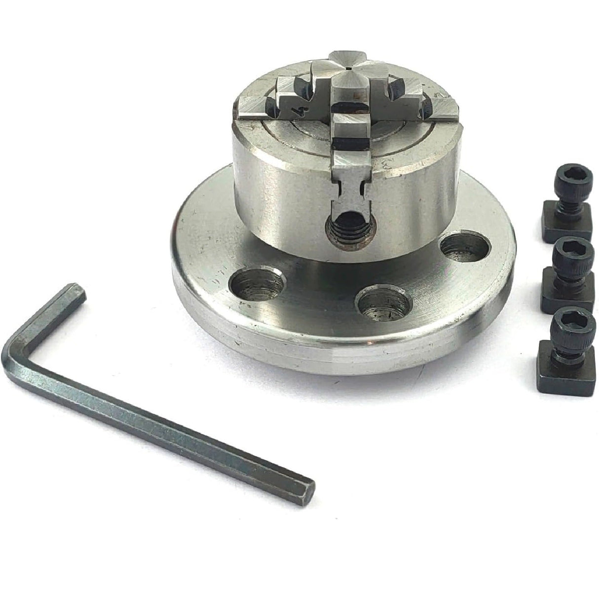 Small Chucks for 3" I 80 mm & 4" Inch I 100 mm Rotary tables with Steel Back Plates and Mini Lathes