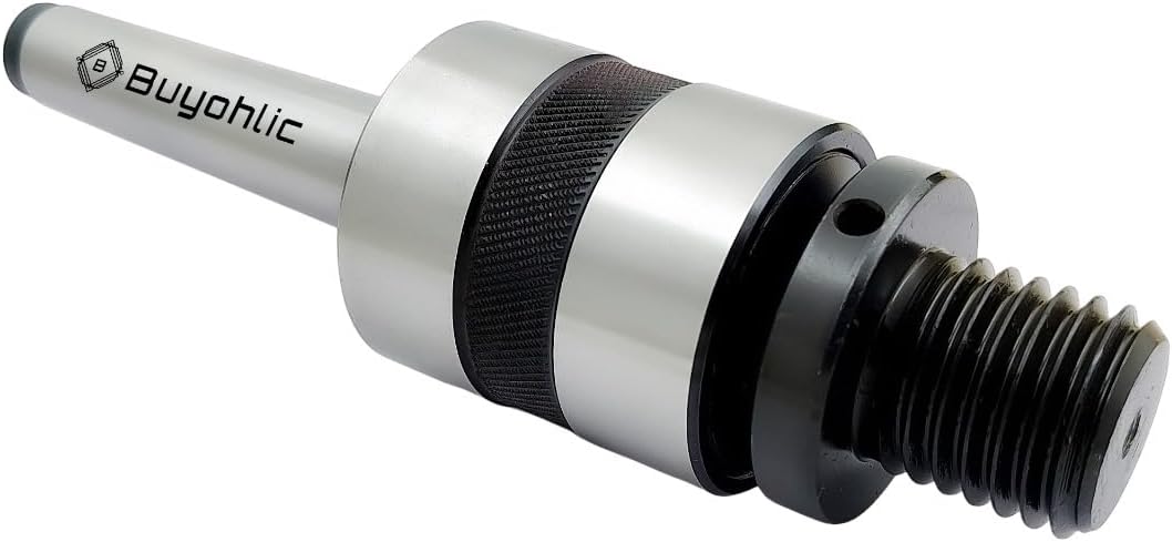 MT2 Precision Live Revolving Center for Woodworking | 1" x 8 TPI Tailstock Chuck Adapter | Morse Taper #2 Lathe Tool Accessory | Runs True & Smooth