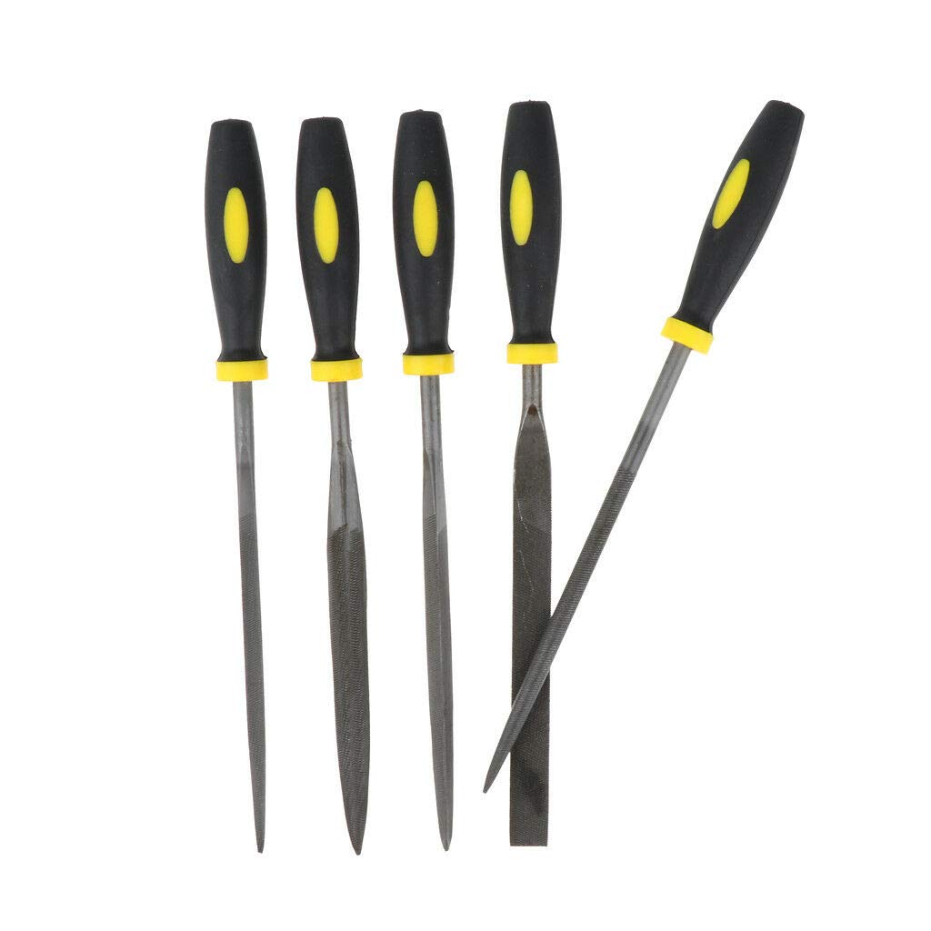 6-Pieces Needle File Set Hand Metal Files Flat Warding, Square, Triangular, Round, and Half-Round File.