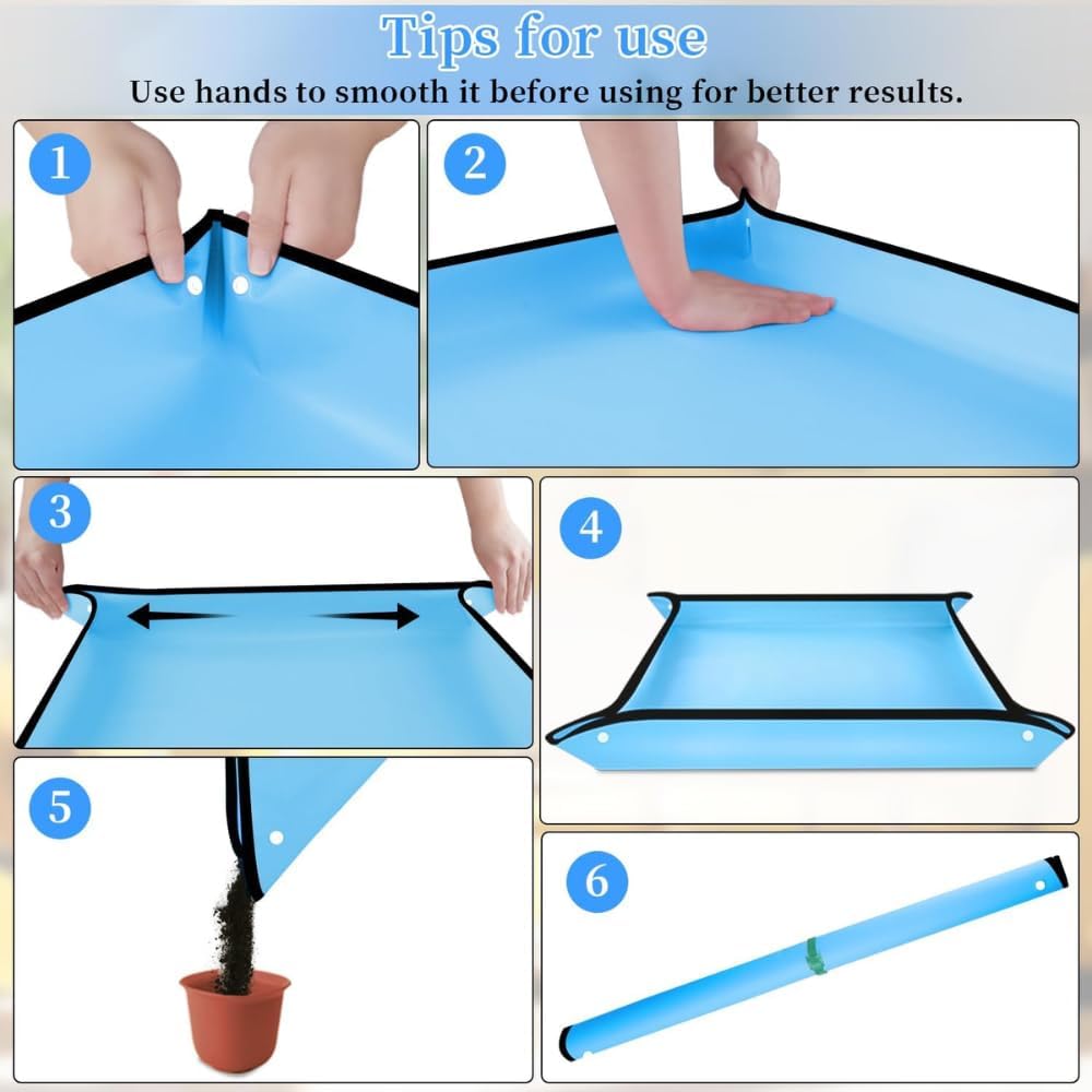 Repotting Mat for Indoor Plant Transplanting and Mess Control Waterproof Potting Mat, Square Planting Tray, Gardening Gifts for Plant Lovers