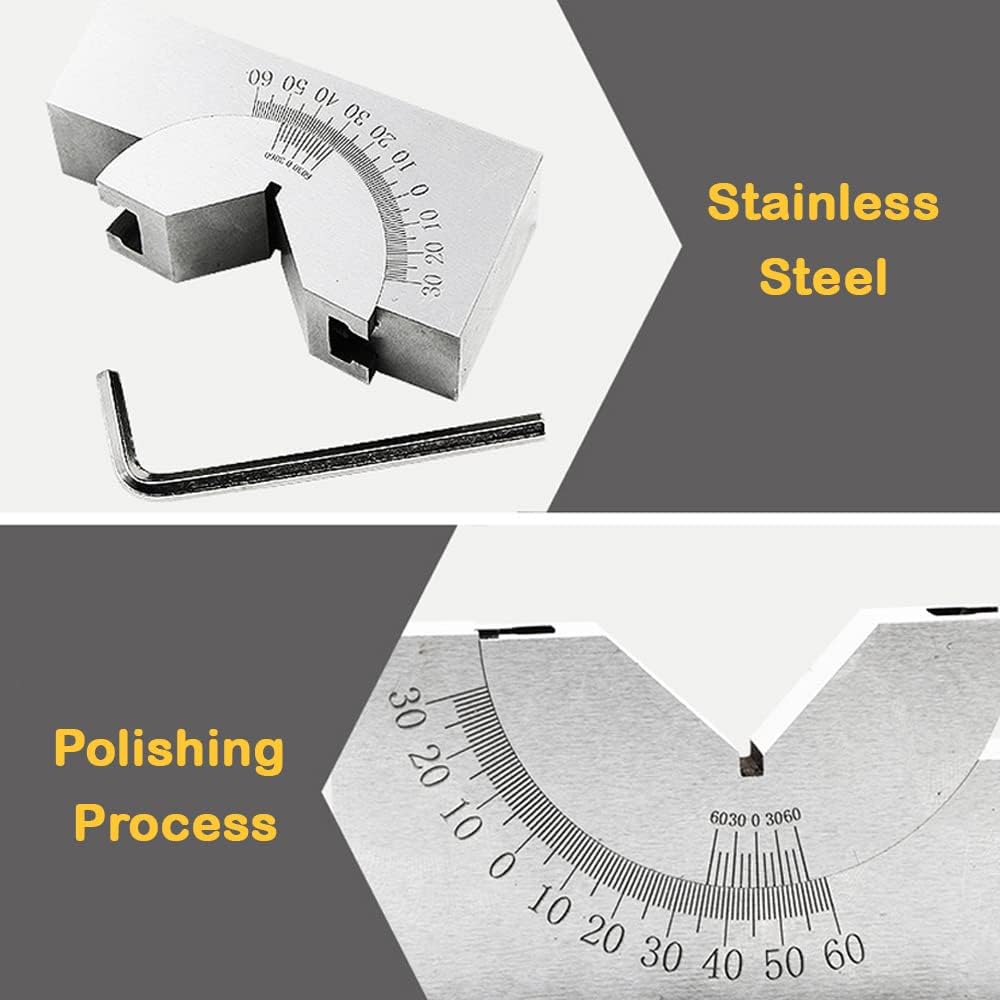 Adjustable Angle Block - 95 x 45 x 48 MM Multifunctional V Block Milling 0-60° for Milling Machine Planer