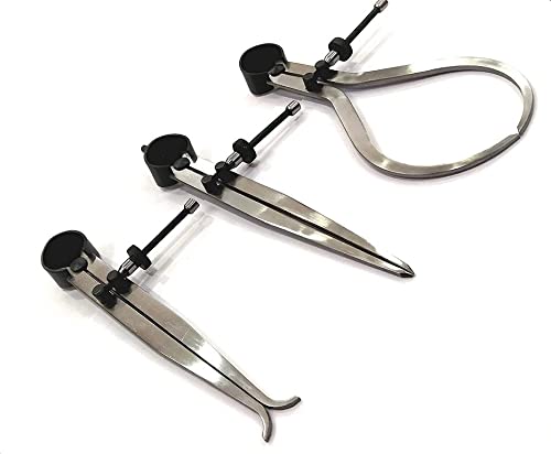 Set of 3 Pieces Spring Caliper Set - Inside, Outside & Divider Measuring Tool