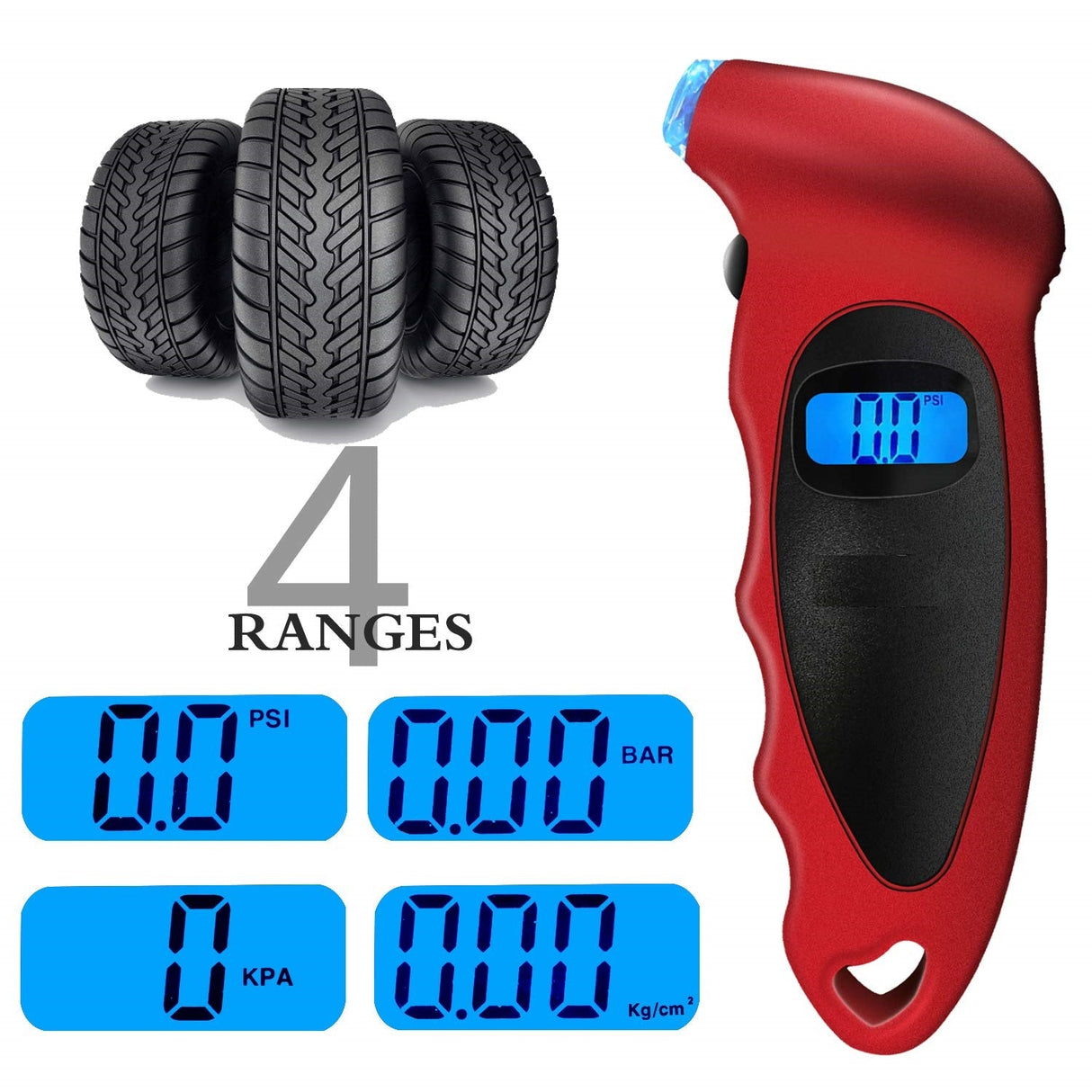 Tire Inflator Portable Air Compressor Digital Tire Pressure Gauge 0-150 PSI 4 Settings for Car Truck Bicycle with Backlit LCD and Non-Slip Grip
