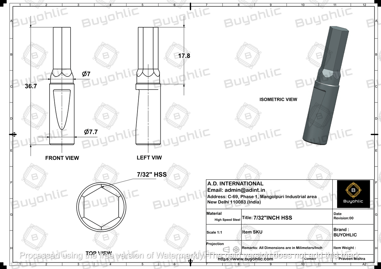 Lathe's Live Revolving Center-Centre with HSS Hardened Broaches