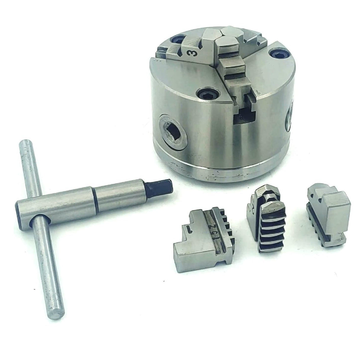 80 mm Chucks with Back Plate for 3" I 80 mm & 4" Inch I 100 mm Rotary Tables & Small Bench Top Lathe Machines