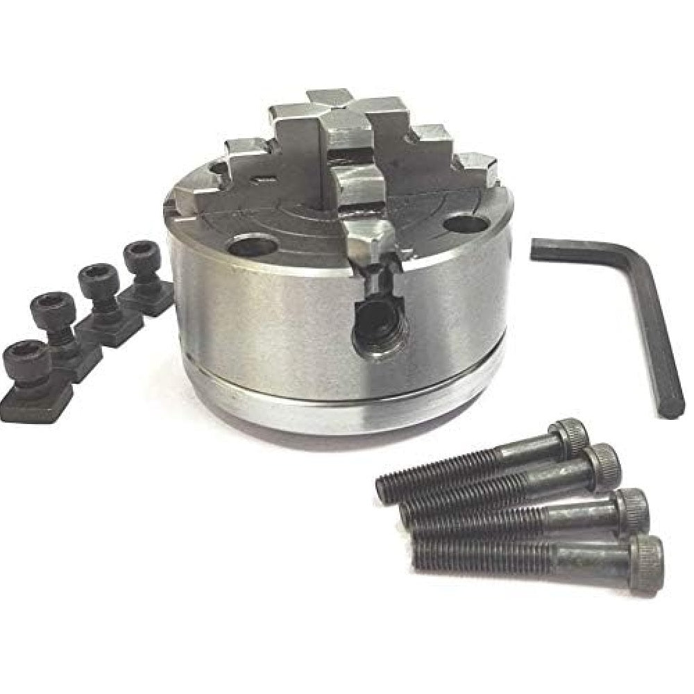 80 mm Chucks with Back Plate for 3" I 80 mm & 4" Inch I 100 mm Rotary Tables & Small Bench Top Lathe Machines