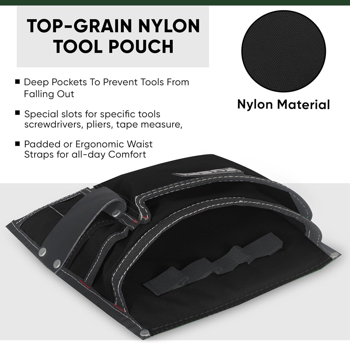 Durable Canvas 5-Pockets Single Side Tool Pouch Bag /Work Apron-Adjustable Belt