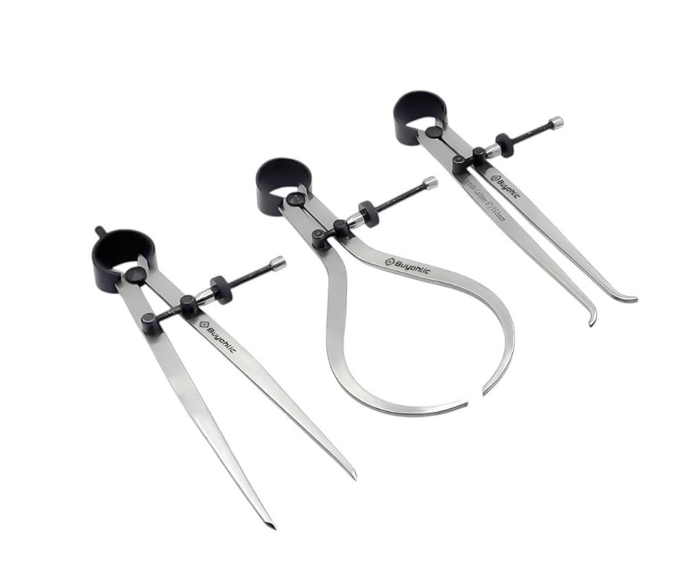 Set of 3 Pieces Spring Caliper Set - Inside, Outside & Divider Measuring Tool