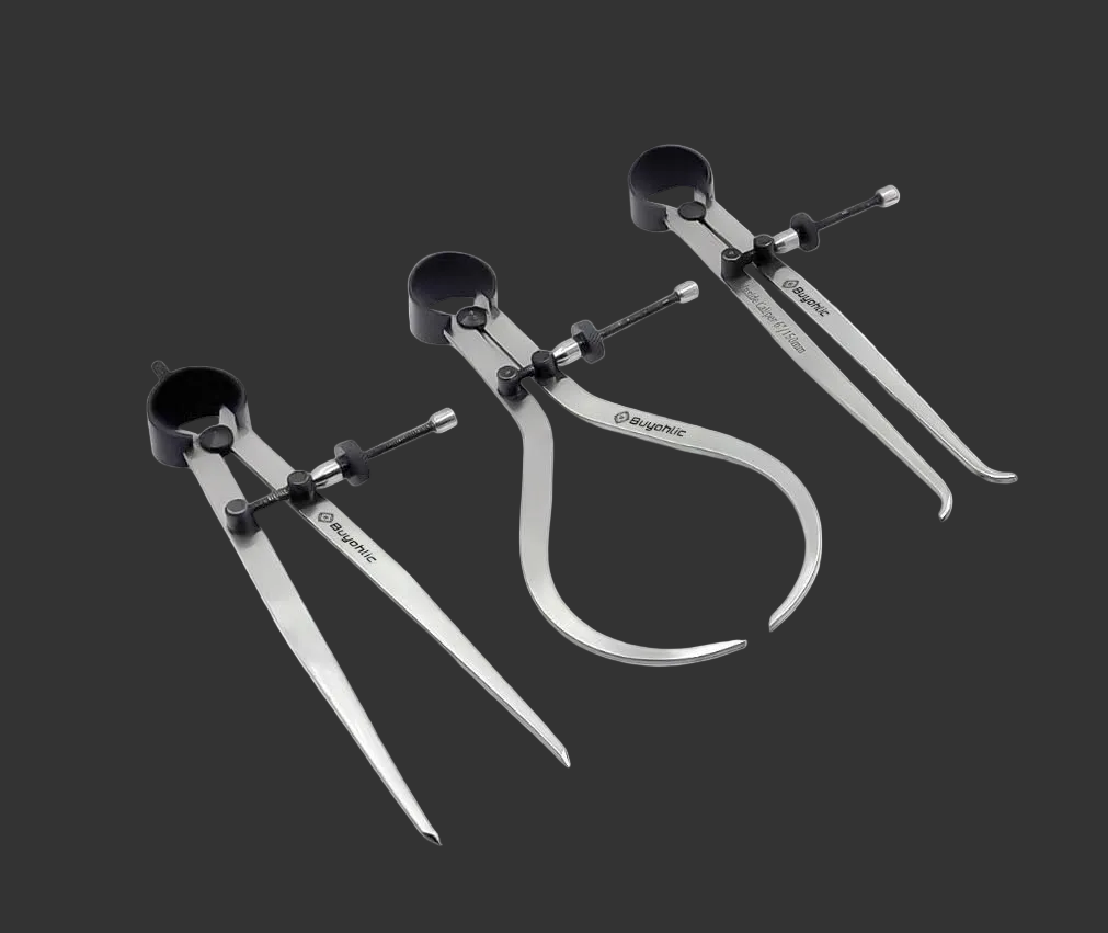 Set of 3 Pieces Spring Caliper Set - Inside, Outside & Divider Measuring Tool