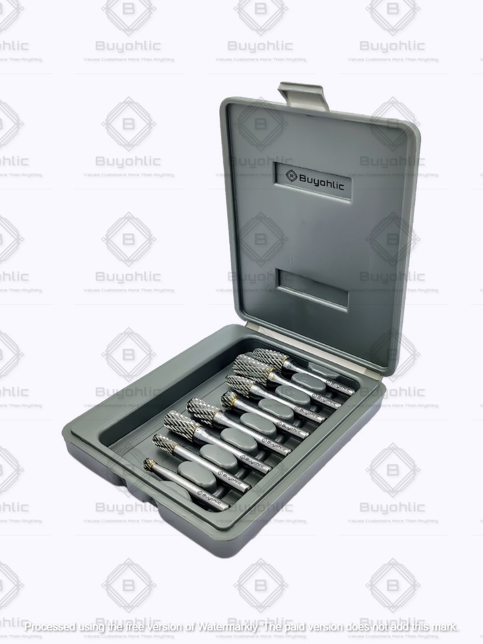 Set of 8 pcs Tungsten Carbide Burr Set 1/4" Shank Wood Stone Carving Cutting Engraving Grinder Kit Attachment Rotary Tool Accessories Set Harder than Diamond