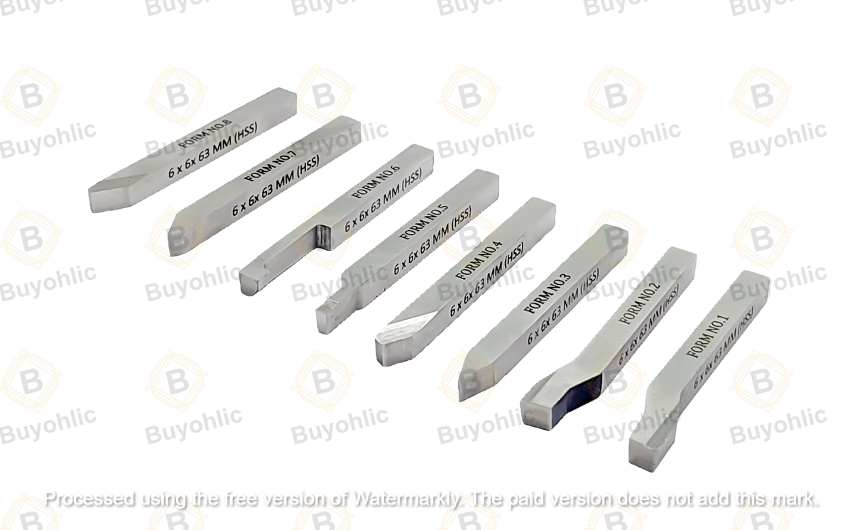 HSS lathe forming tools 6x6x63 mm set
