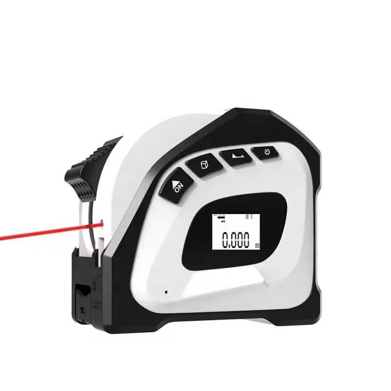 2-in-1 Laser Tape Measure 131 Ft Rechargeable Laser Measurement Tool & 16Ft Measuring Tape Movable Magnetic Hook Pythagorean Mode, Measure Distance, Area and Volume