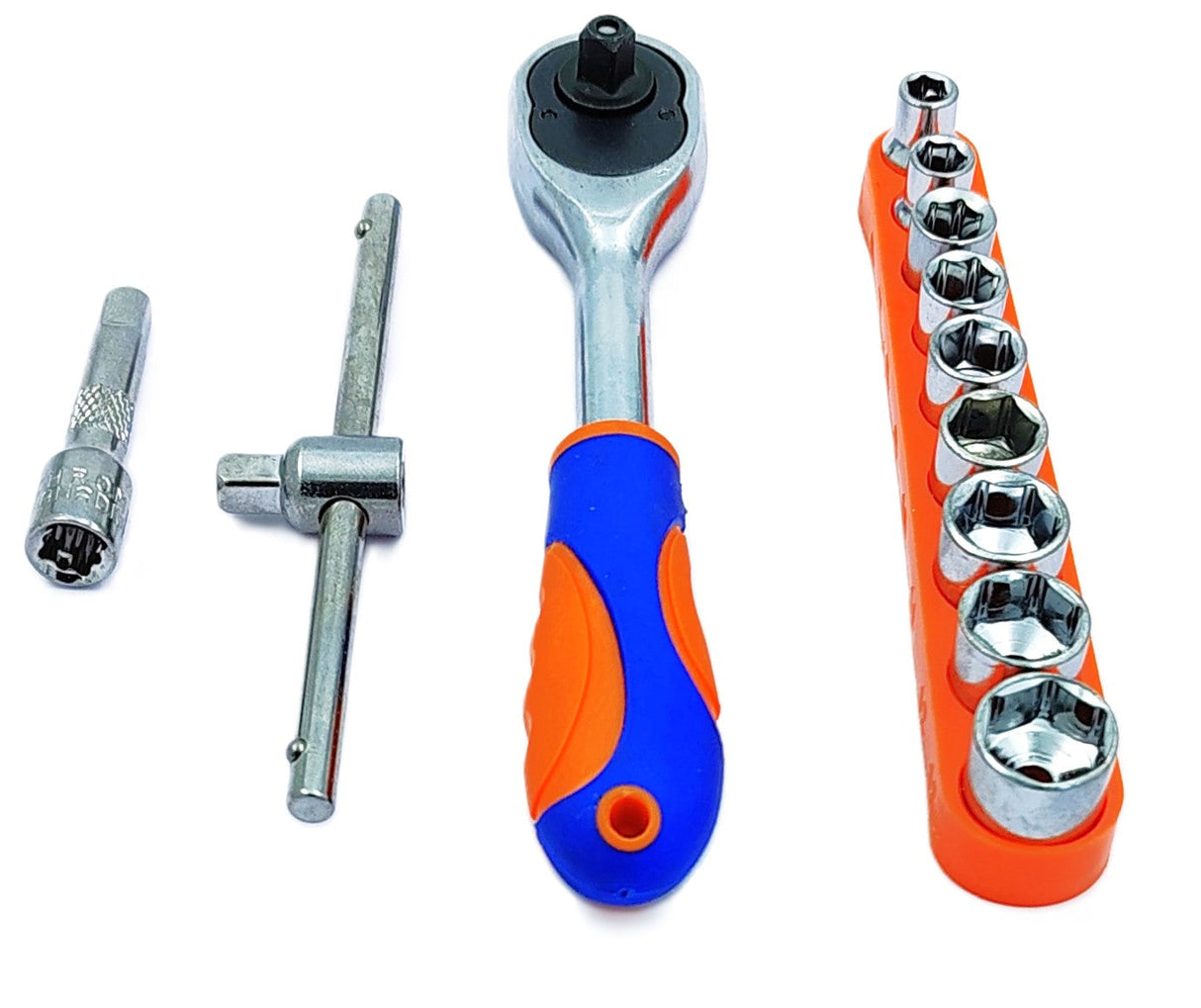 Buyohlic 3/8-Inch Drive Extendable Ratchet socket wrench set with 9 Pcs Hex Drive Socket Set