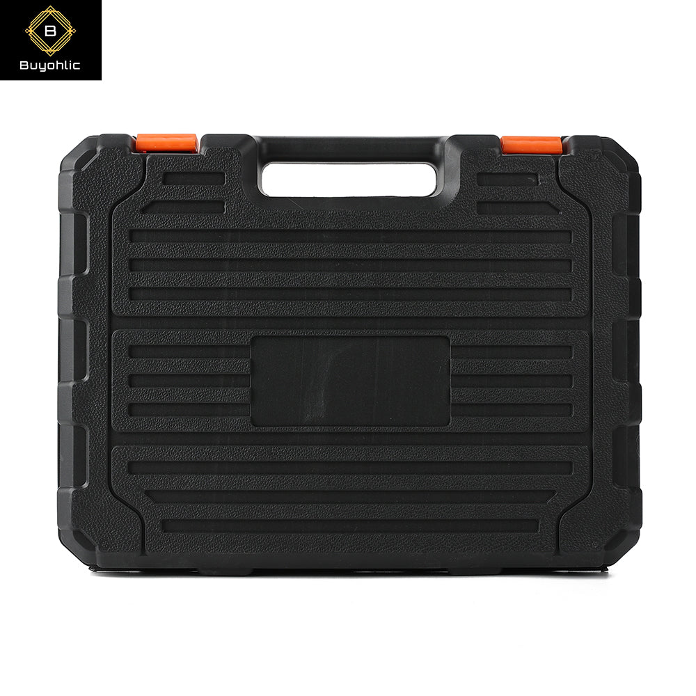 Buyohlic 44 Pcs Complete Repair General Hand Tool Set for Men Women - Household Tool Kit for Home Improvement with Hammer & Pliers Set & Ratchet Wrench & Socket & Protable Tool Box Case