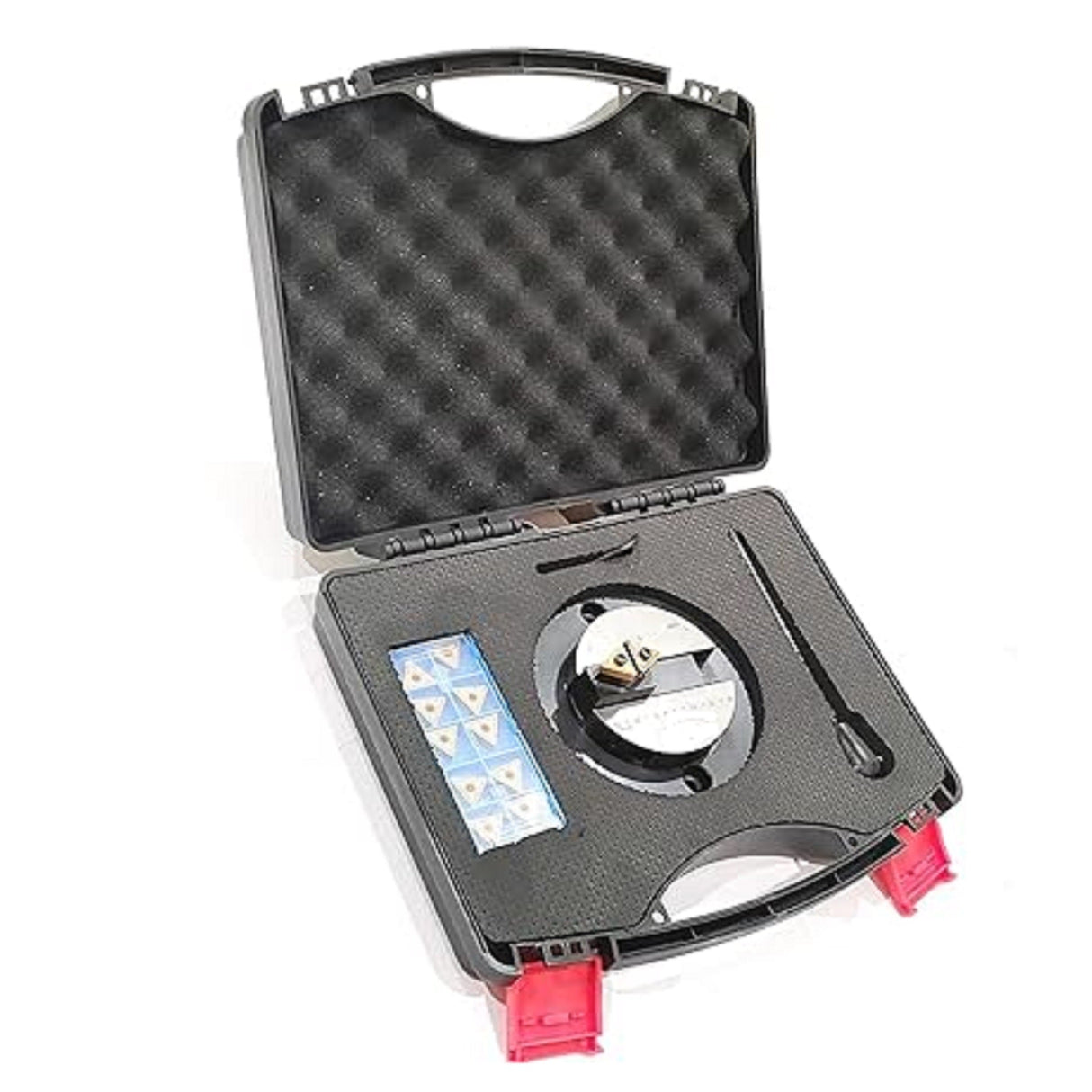 Lathe Round Base Ball Turning Attachment with Graduation Scale with 10 x Spare Cutting Bit Box