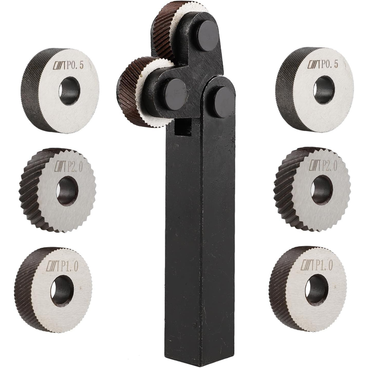 Knurling wheels set for metalworking lathe tool