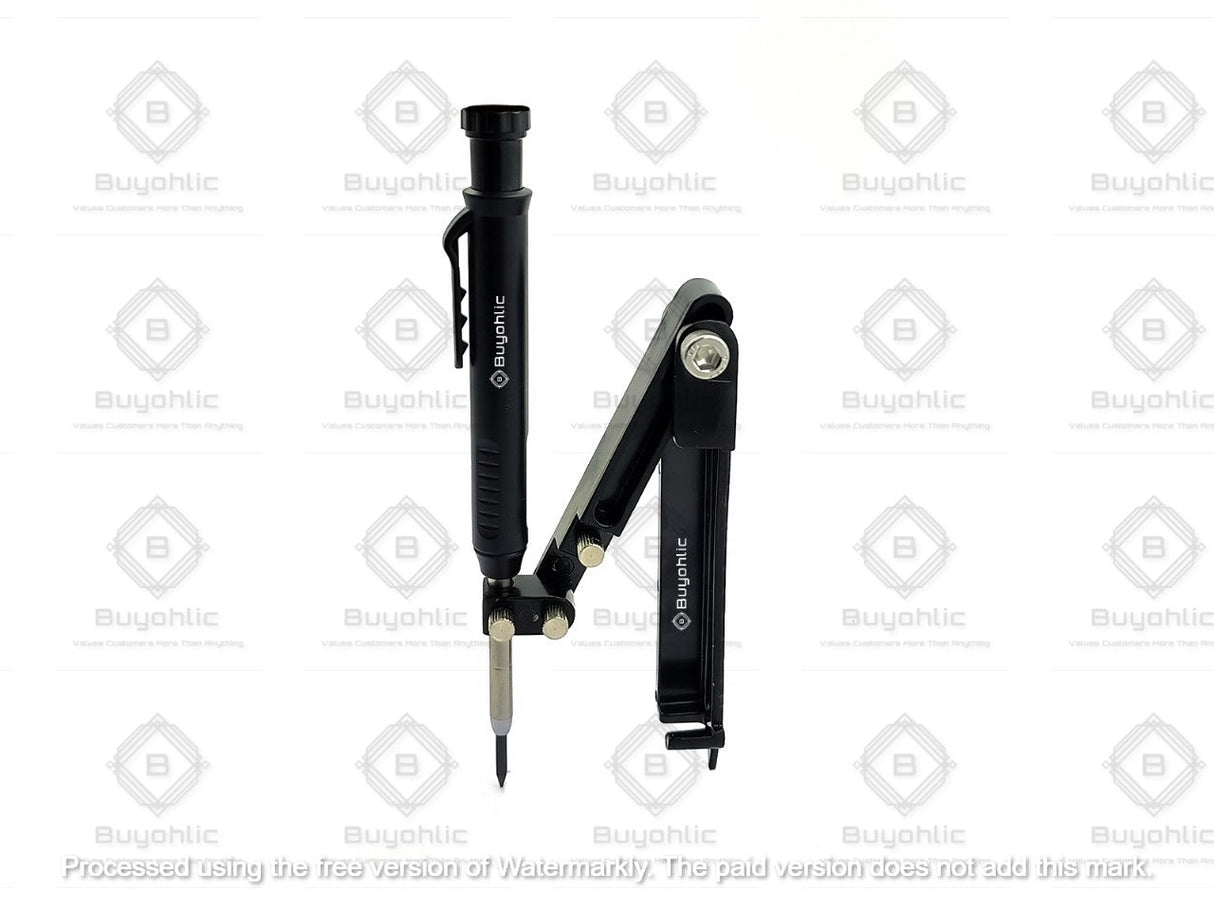 Aluminum Alloy Scribe Tool with Deep Hole Pencil, Construction Pencil Multi-function Scribing Tool- Construction Pencil