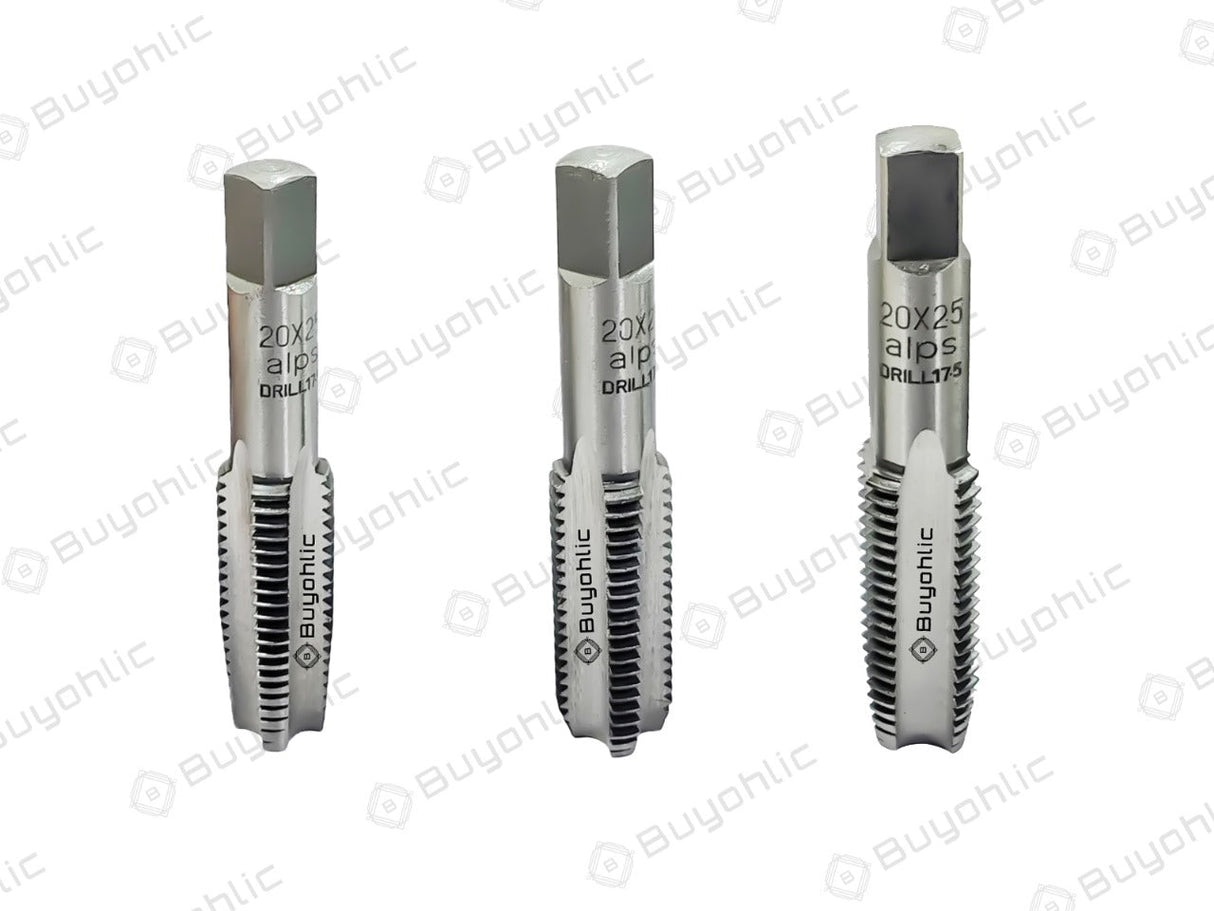 Carbon Steel Hand Tap Set M20 x 2.5 mm Pitch II Metric-Right Hand