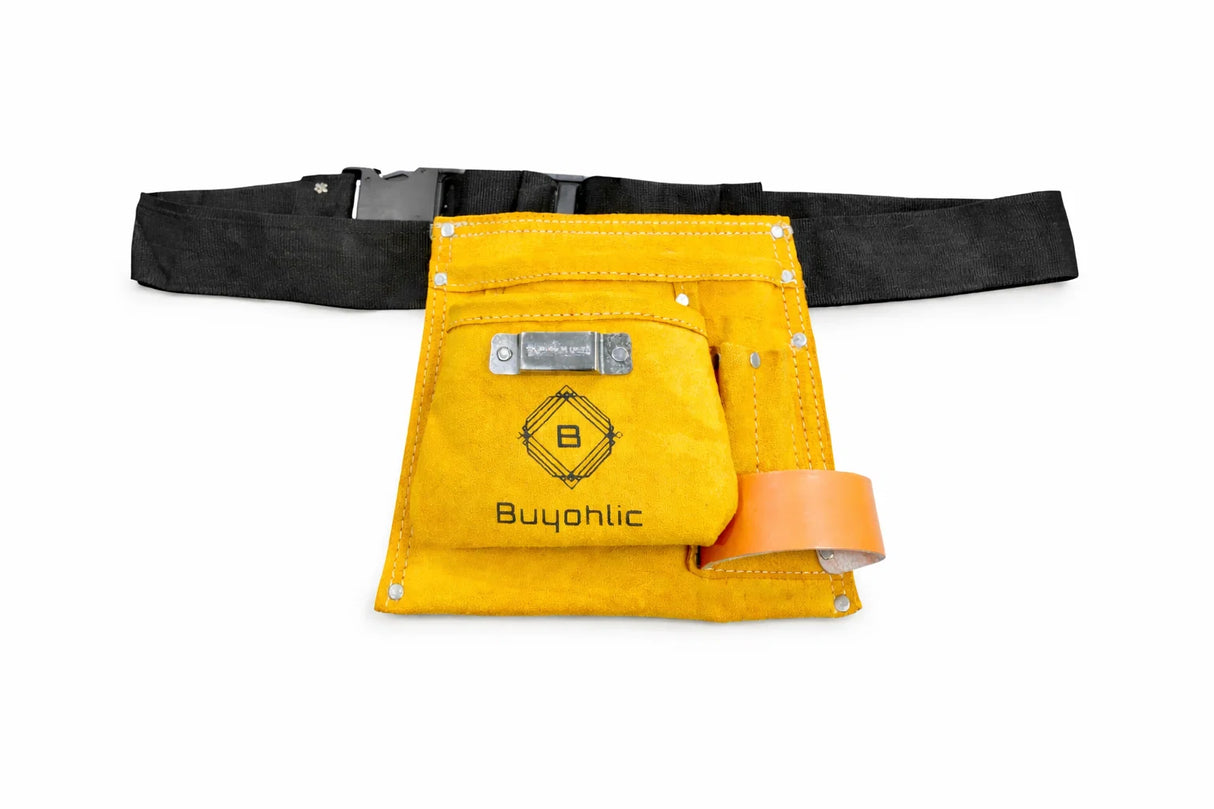 Premium Suede Leather Tool Pouch with Adjustable Belt