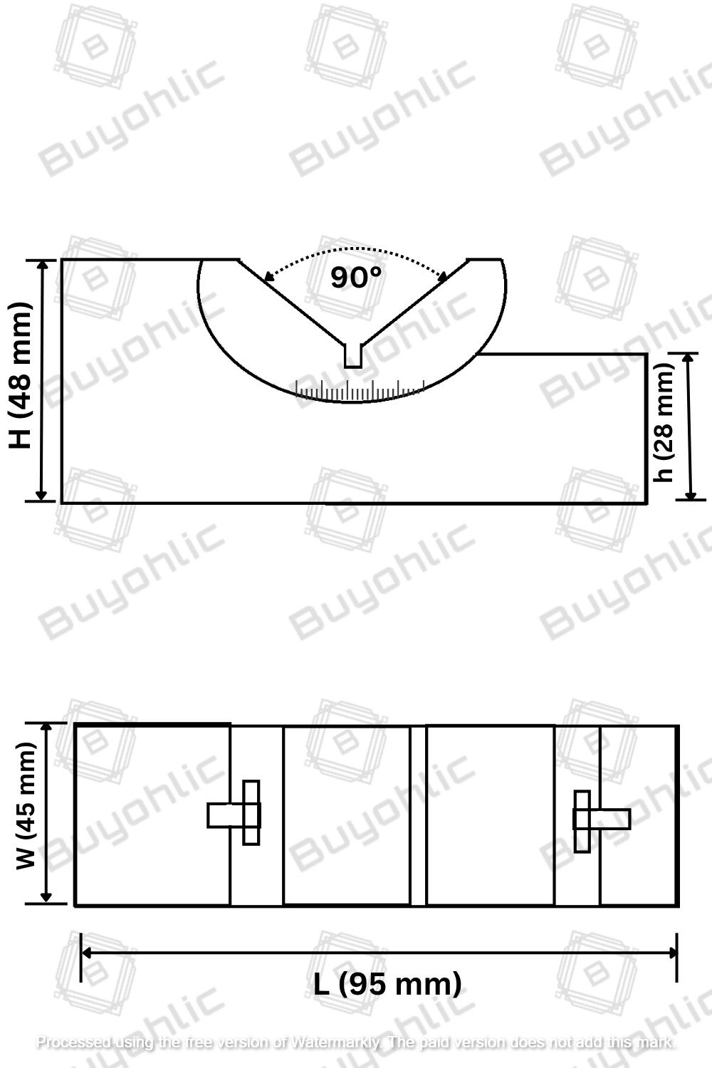 Adjustable Angle Block - 95 x 45 x 48 MM Multifunctional V Block Milling 0-60° for Milling Machine Planer