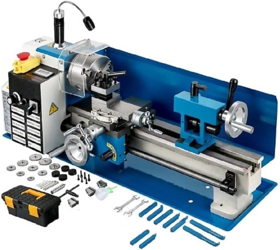 7" X 14" Benchtop Lathe, 550W Variable Speed 50-2250RPM with 3-jaw Chuck Mini Lathe Machine Mini Lathe w/Tool Box Digital Display for Metal