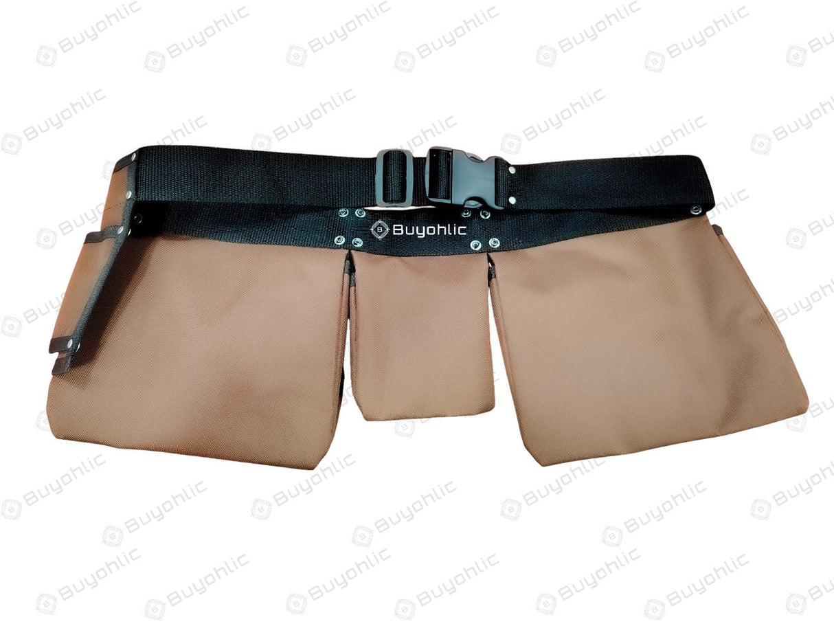 Heavy-Duty Polyester Tool Bag with 11 Pockets With Belt– Double-Sided Design with Multiple Side Pockets- Quick Release Buckle