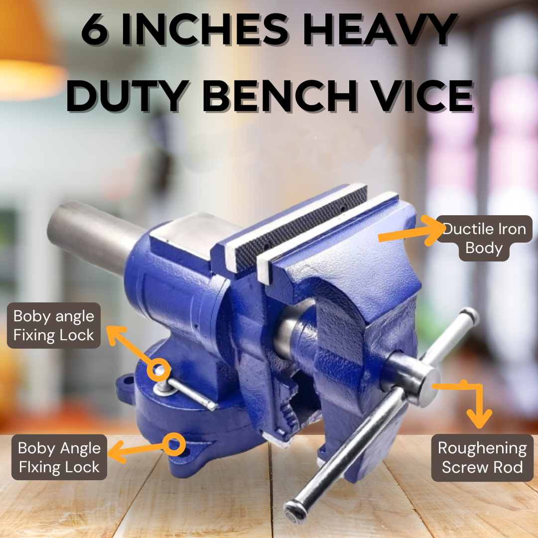 6" Heavy Duty Double Swivel 360° Rotating Bench Vise