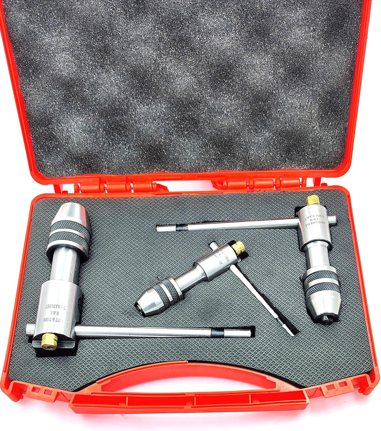 Buyohlic Set of 3 Reversible Ratchet Adjustable Tap Wrench with Plastic Case