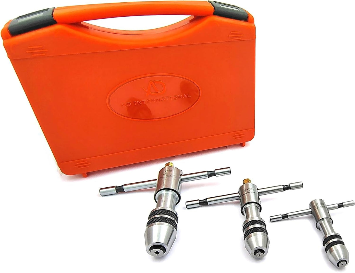 Set of 3 Reversible Ratchet Adjustable Tap Wrench with Plastic Case