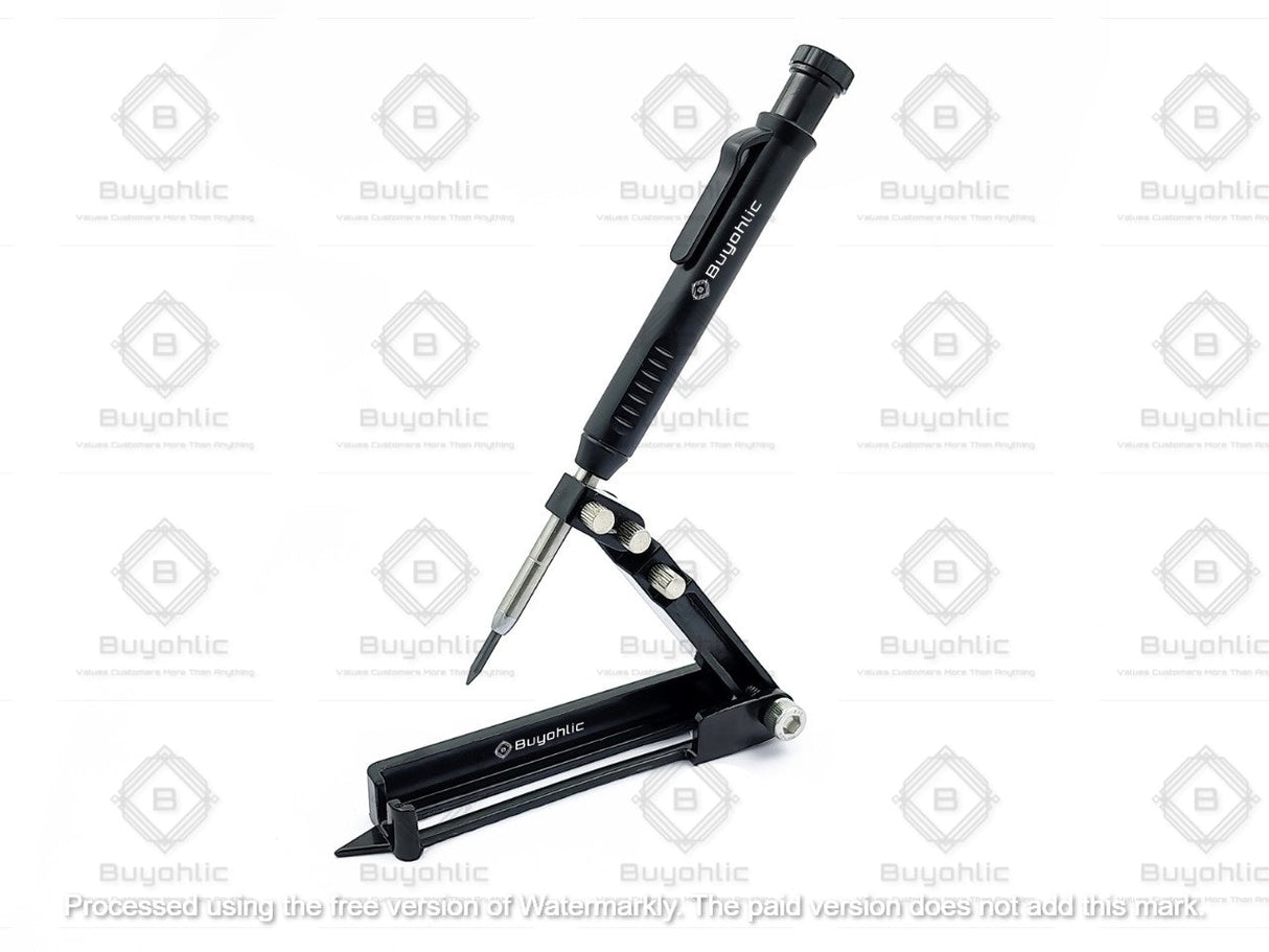 Aluminum Alloy Scribe Tool with Deep Hole Pencil, Construction Pencil Multi-function Scribing Tool- Construction Pencil