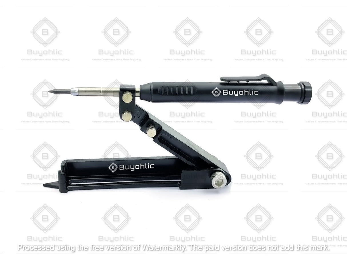 Aluminum Alloy Scribe Tool with Deep Hole Pencil, Construction Pencil Multi-function Scribing Tool- Construction Pencil