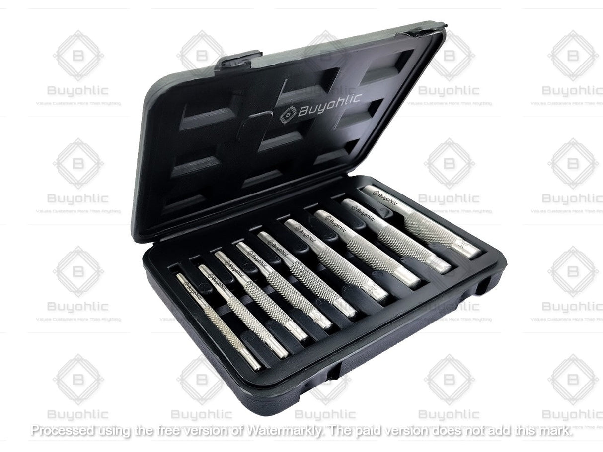 9 Pcs Leather Hole Punch Round Working Hollow Cutting Mat for Watch Band, Belt, Wristband DIY Leather Crafting