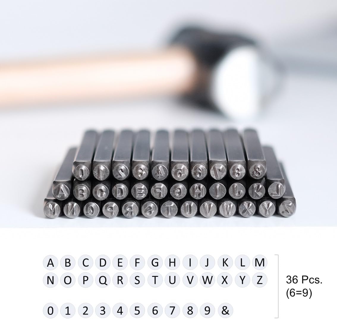 Letter Stamping Tool Kit, 36pcs Number and Uppercase Letter Punch Kit