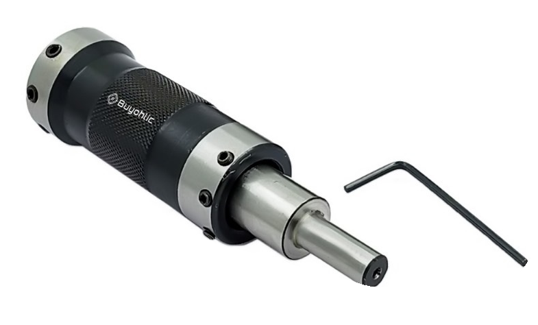 Close-up of clamping mechanism on Lathe Tailstock Die Holder