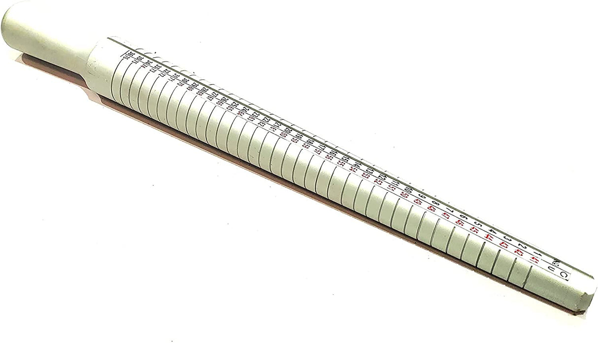 Standard Aluminum Jewelry Ring Sizer Stick Gauge with 4 International Marking of USA & Euro Sizes & Jewelry 36 pcs Metal Rings Size Range Mandrel